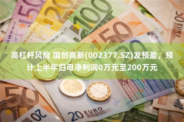 高杠杆风险 国创高新(002377.SZ)发预盈，预计上半年归母净利润0万元至200万元