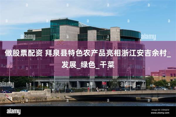 做股票配资 拜泉县特色农产品亮相浙江安吉余村_发展_绿色_干菜