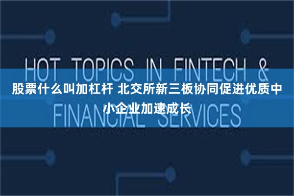 股票什么叫加杠杆 北交所新三板协同促进优质中小企业加速成长