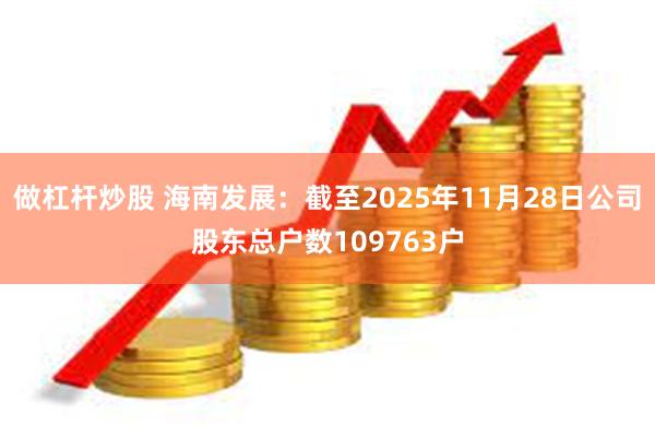 做杠杆炒股 海南发展：截至2025年11月28日公司股东总户数109763户